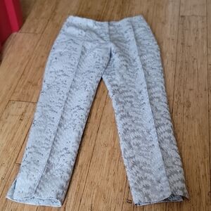 D&G Stylish Gray/Silver Puff Brocade Patterned Pants